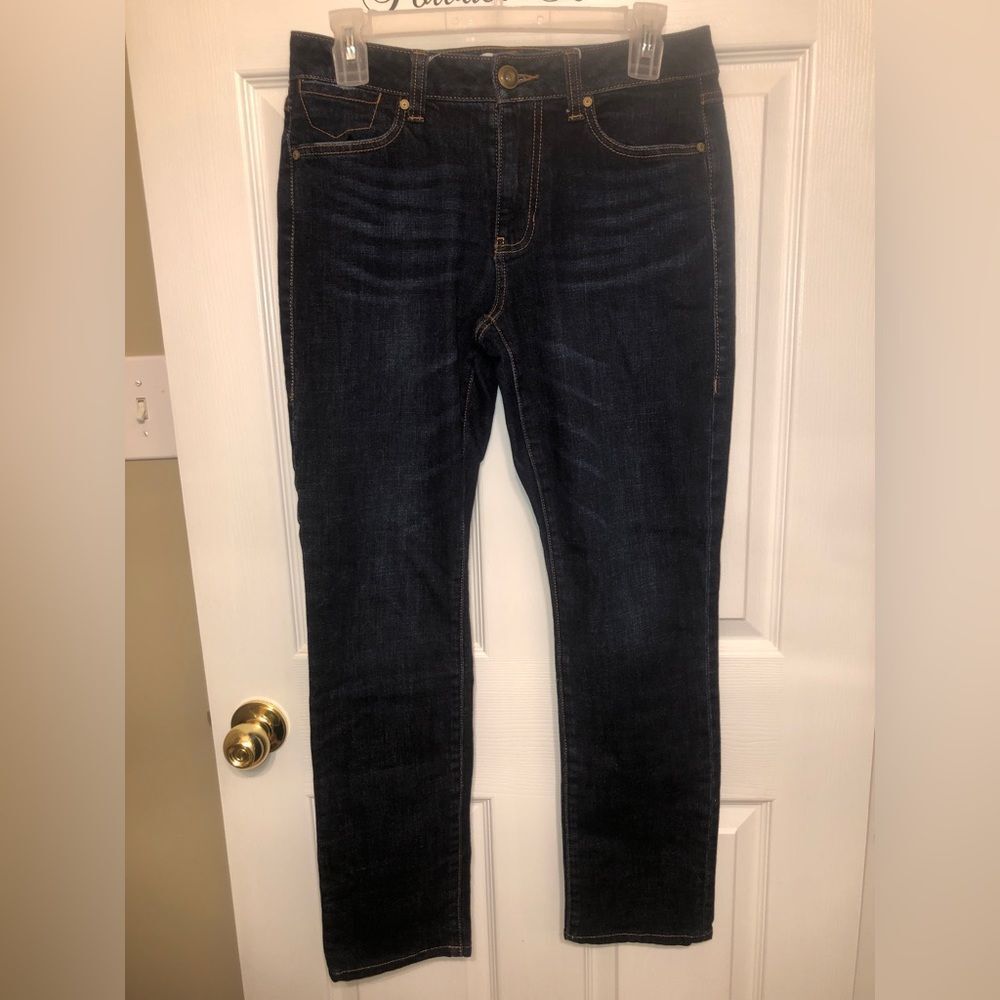 Cabi Size 4 High Straight Jeans #3386 Dark Wash